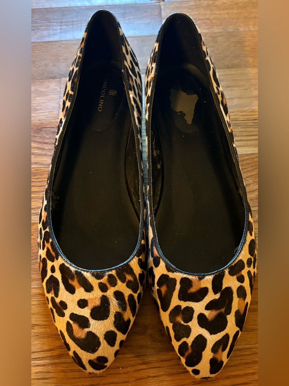 Bandolino Leopard Print Pointed Ballet Flats, Tan & Black, Size 10M